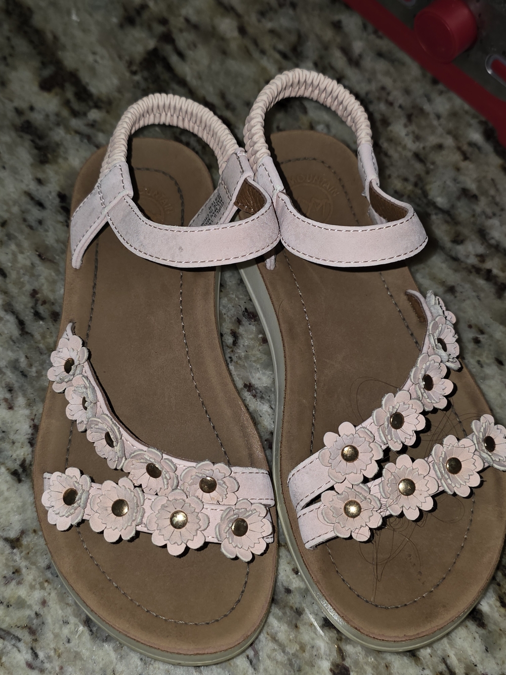 Girls' Pink Floral Strap Sandals - Kids Shoes